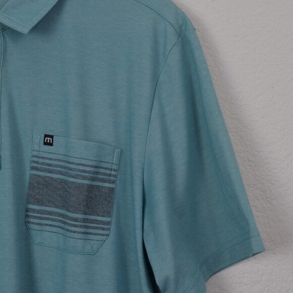 Travis Mathew‎ Teal Green Polo Shirt Short Sleeve Pima Cotton/Poly Blend Size XL - Picture 4 of 10